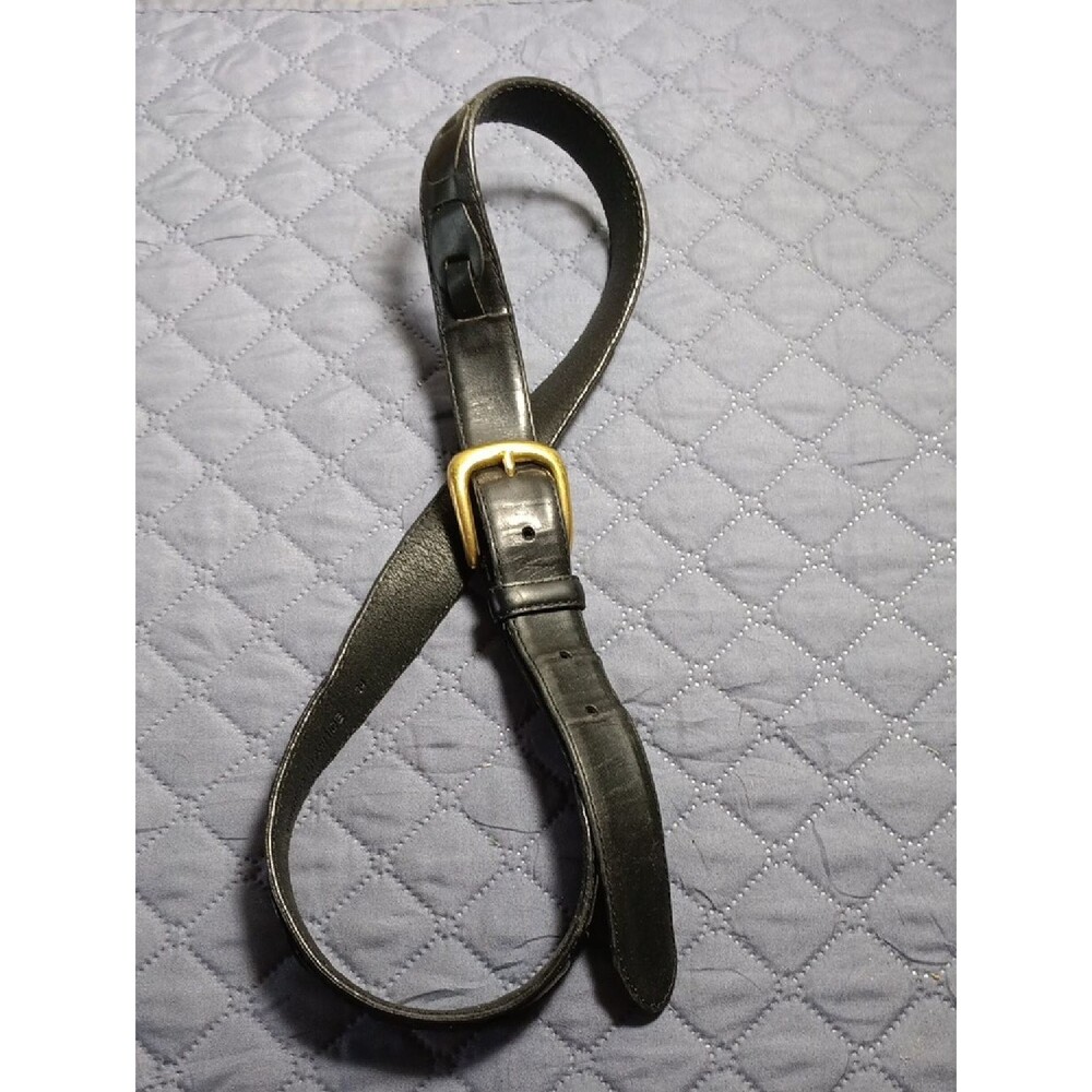 Vintage Black Cowhide Leather Belt Size 34
